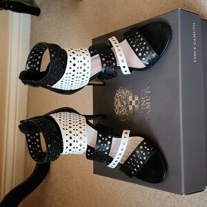 VINCE CAMUTO Black and White  Ankle Boots - Wexer Style